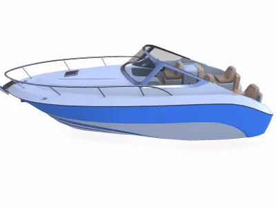 Speeddboat 019 Low-poly PBR Low-poly 3D model