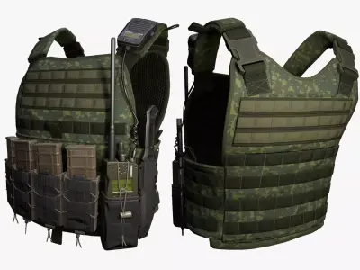 Tactical Vest Low-poly 3D model 3