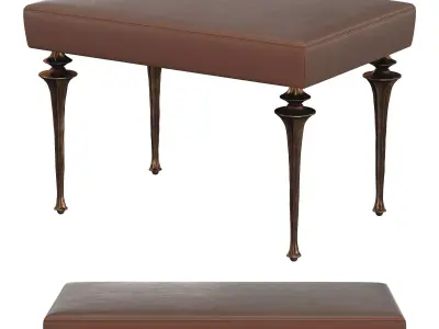 Bronze and leather bench 3D model