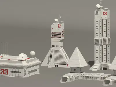 sci-fi  buildings 3D model