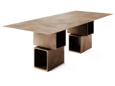 Pulkra Manifesto 2 4 Rectangular Cement Table 3D model