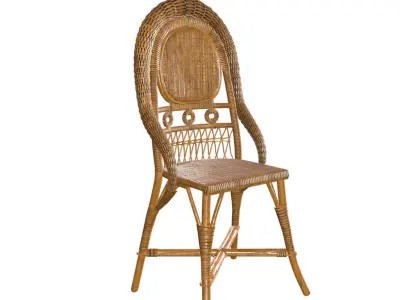 Traditional chair ANTICA low poly PBR Low-poly 3D model