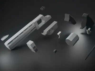 Low Poly Revolver Free 3D model