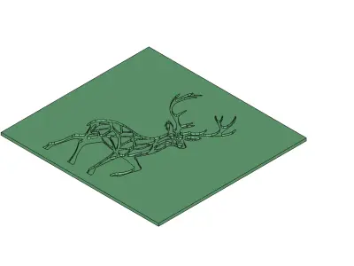 Geometric Deer Stag Wall Art Mold for Casting 3D model