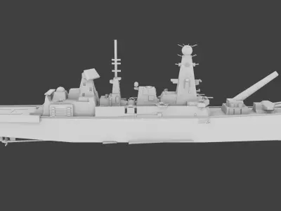 HSM Daring Type 45 destroyer Low-poly 3D model