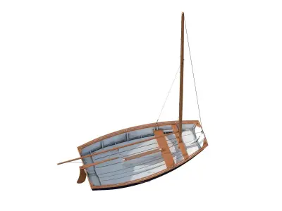 Pram Sailboat Blue 3D model
