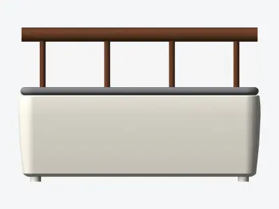 Seat - Bench - Simplicity - 4 Seat Low-poly 3D model