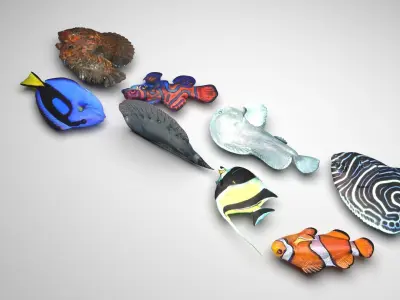 Fishes Set 3D model purchase