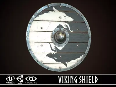 Viking Shield 35 Low-poly 3D model