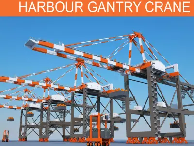 Harbour Cargo Crane 3D model