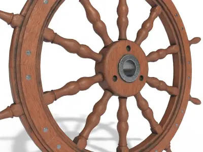 Hand Wheel of ships PBR low poly Low-poly 3D model