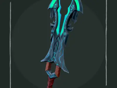 Dual Runic Sword - Game Ready - Low-poly 3D model
