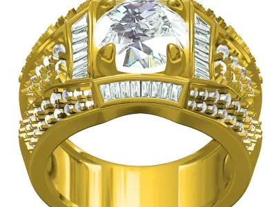 Antique Vintage Style Cocktail Ring for Men 3D print model