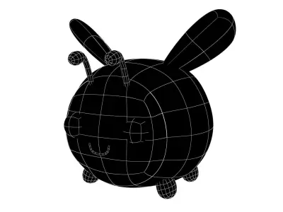 Cute Cartoon Bee 3D model Low-poly 3D model