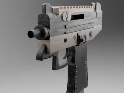 UZI gun Low-poly 3D model purchase