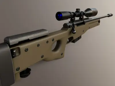AWM Sniper Rifle Low-poly 3D model purchase