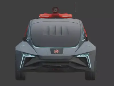 Cyberpunk Medical Response Car 3D Model Low-poly 3D model