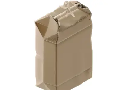 Kraft paper bag 3D model