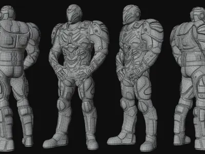 Sci-fi Soldier Low-poly 3D model get