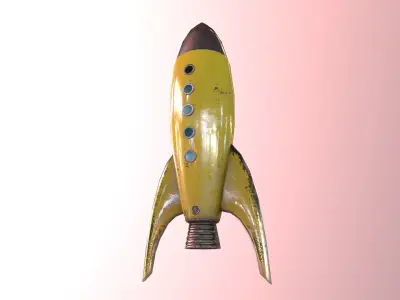 Retro Spaceships Pack Low-poly 3D model