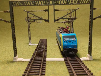Cantenery Gantry two track wide 1-87 FDM 3D print model