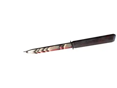 Bloodbound Blade Dark Knife with Leather Grip 3D Model Low-poly 3D model