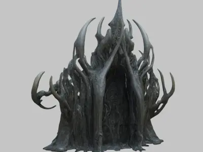 Fantasy HR Giger Insipred ALien Throne Chair  Low-poly 3D model