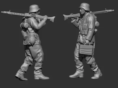 German Soldier2  WW2 3D print model