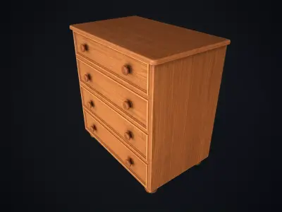 Classic chest of drawers Low-poly 3D model