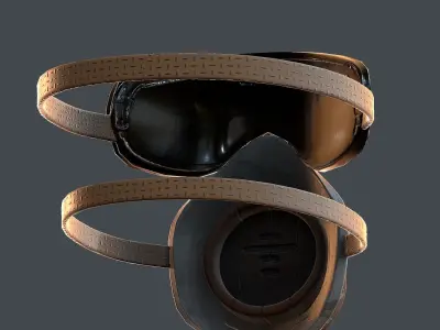 Gas mask helmet 3d model scifi Low-poly  Low-poly 3D model 13
