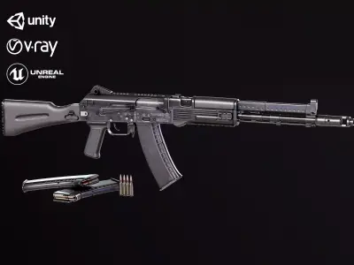 AK-107 ak - rifle Low-poly 3D model
