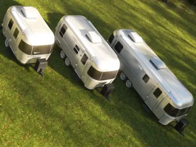 Airstream trailers collection, vray scene. 3D model