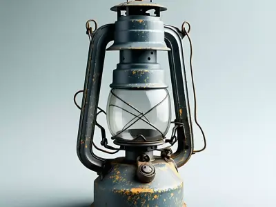 Vintage Kerosene Lantern 3D Model Low-poly 3D model