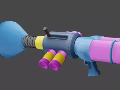 Toon Gun Low Poly Low-poly 3D model