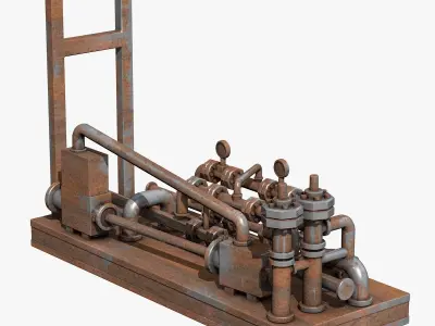 Rusty Metal Industrial Equipment 3D model