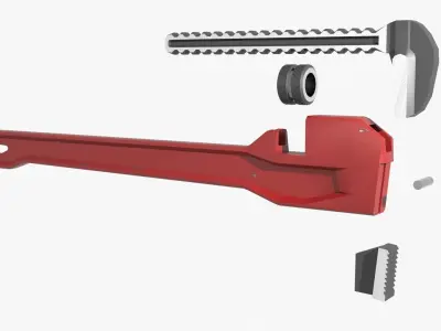 Stylized Low Poly Pipe Wrench Low-poly 3D model