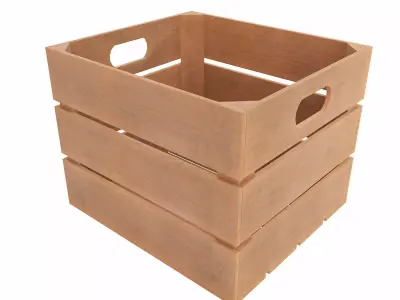Small wooden crate  Low-poly 3D model