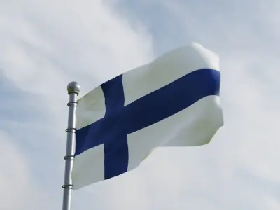 Animated Finland Flags 3D model