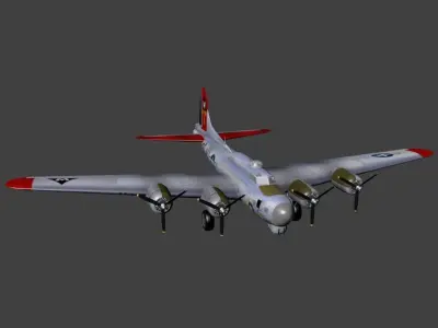 Boeing B-17 Flying Fortress Low-poly 3D model purchase