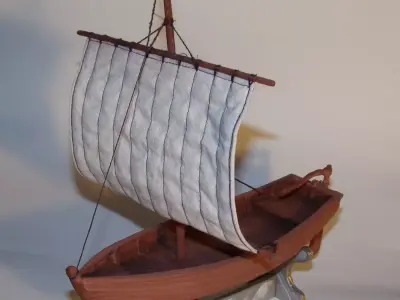 Sailboat 3D Print wooden boat 3D print model