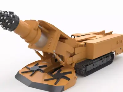 Mining and Tunneling Roadheader 3D model