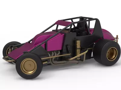 Dirt Silver Crown Car while turning Scale 1 to 25 3D print model