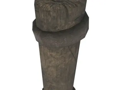 Spear wooden barrel Low-poly 3D model