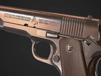Colt 1911 Low-poly 3D model get