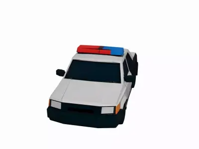 Low Poly Police Car City Vehicle Model PBR Texture Low-poly 3D model