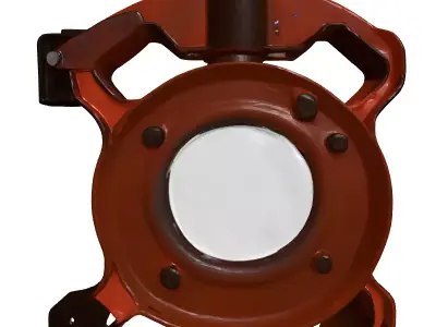 Rusty Industrial Pipe Clamp Valve 3D model
