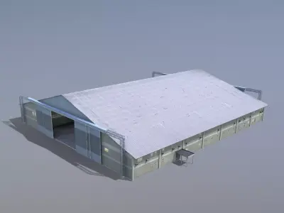 MilitaryBase PortoVelho Hangar 01 Low-poly 3D model