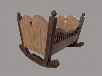 Baby Cradle Low-poly 3D model