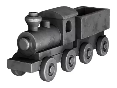 Vintage Toy Train Set  Low-poly 3D model