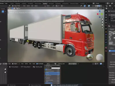 Mercedes Actros Articulated Lorry 3D model
